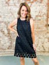 Clarabelle Black Dot Textured Dress