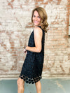 Clarabelle Black Dot Textured Dress