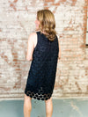 Clarabelle Black Dot Textured Dress