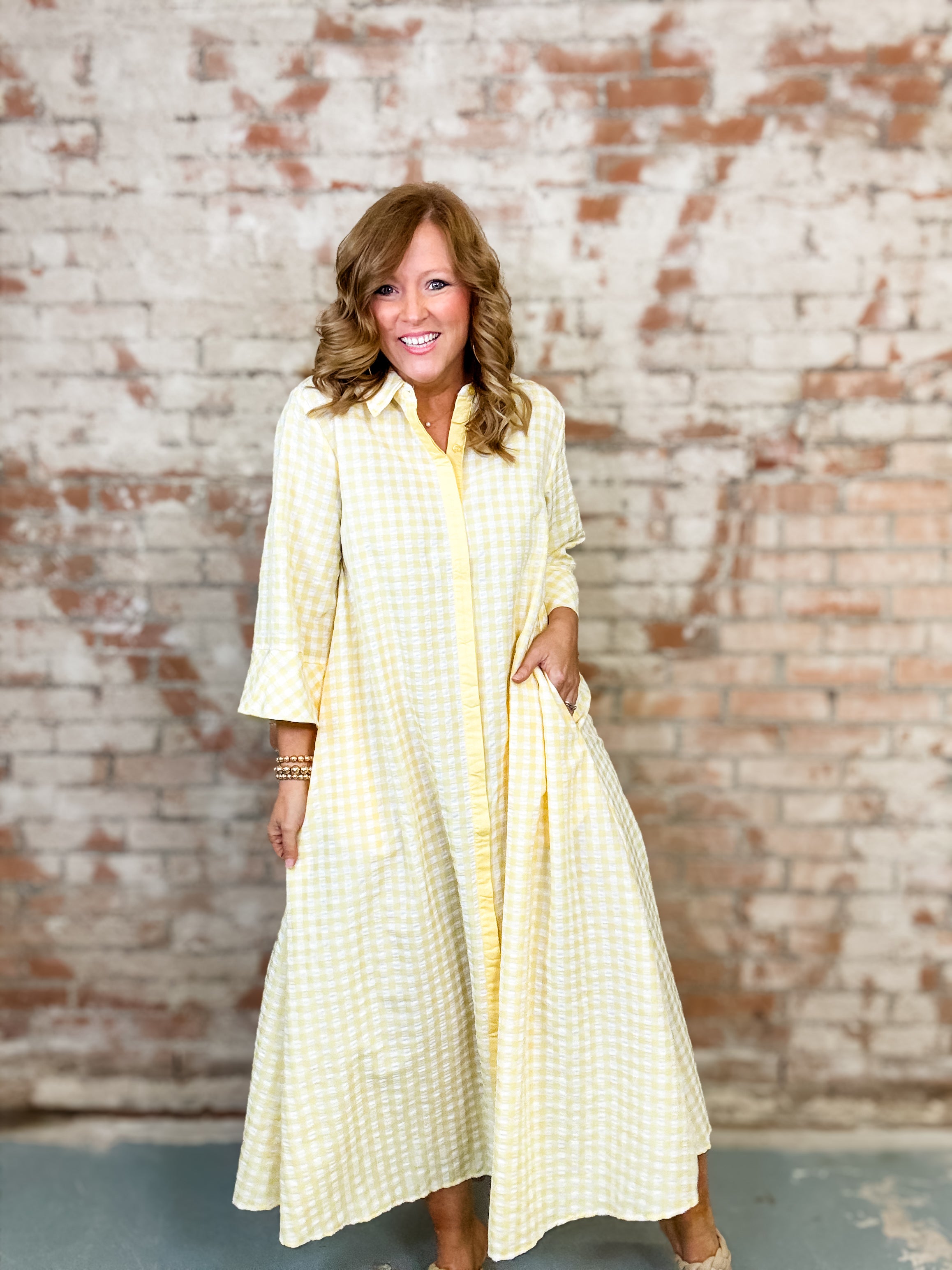 Valeria Gingham Midi Dress