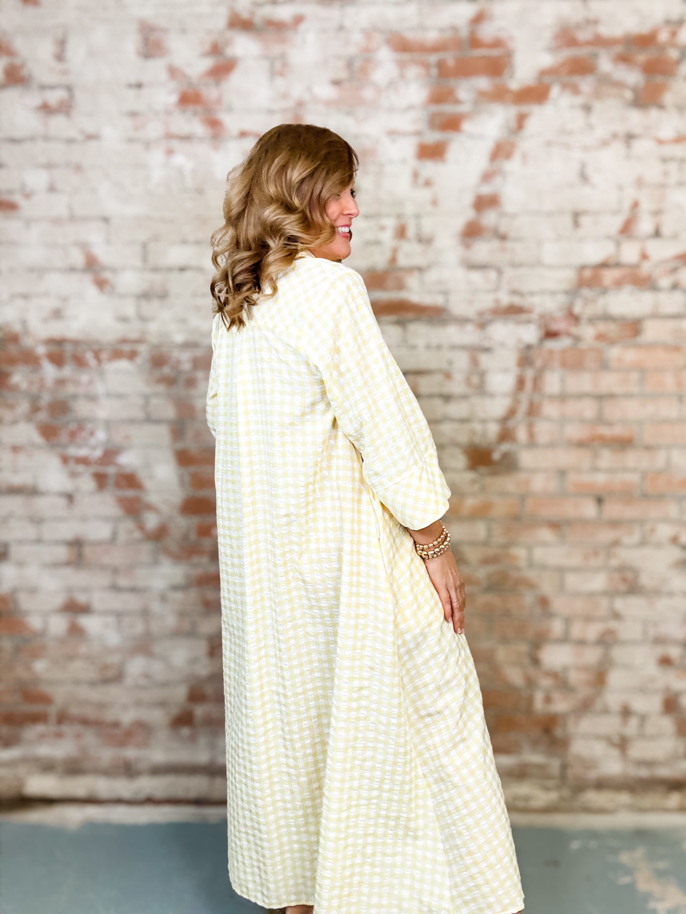 Valeria Gingham Midi Dress