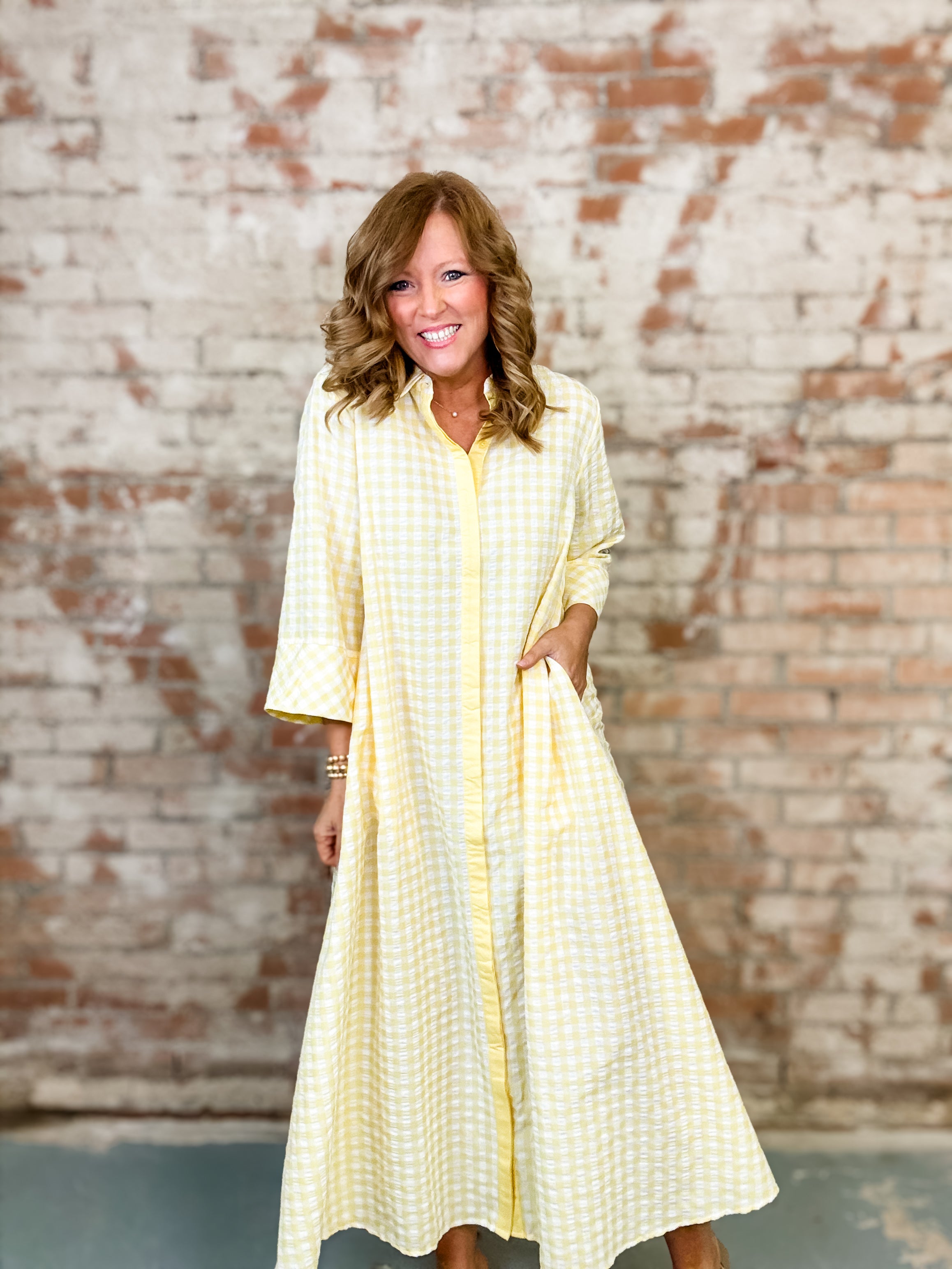 Valeria Gingham Midi Dress