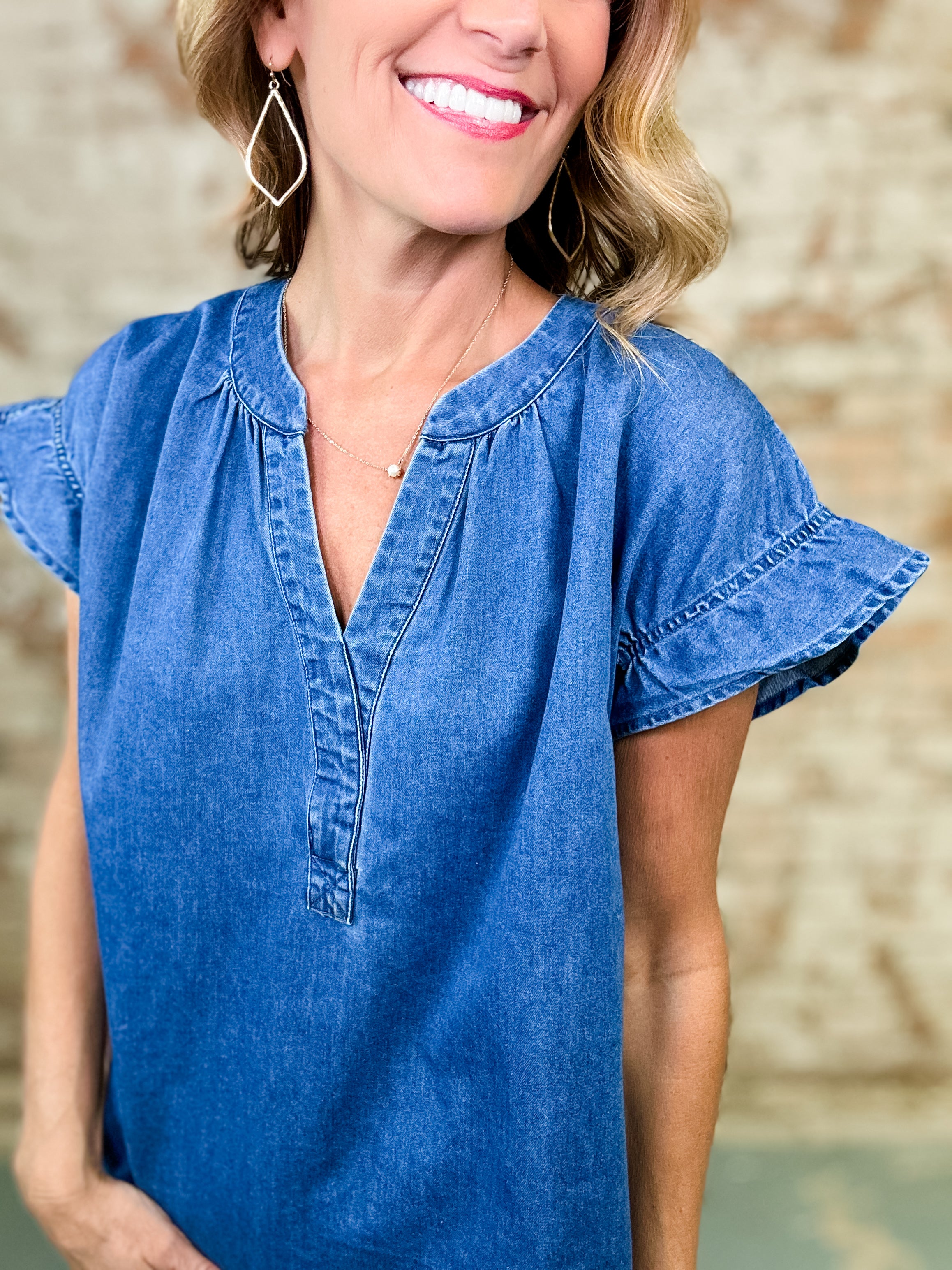Elodie Denim Top