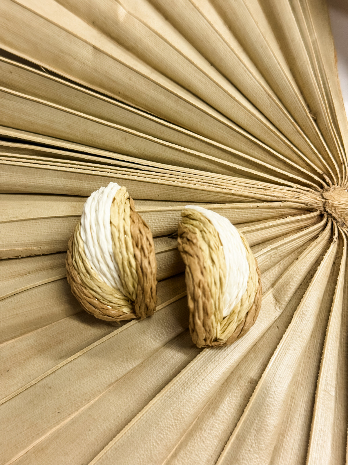 Bandy Braided Straw Earrings
