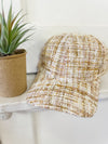 Tonette Beige Tweed Sparkle Baseball Cap