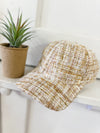 Tonette Beige Tweed Sparkle Baseball Cap