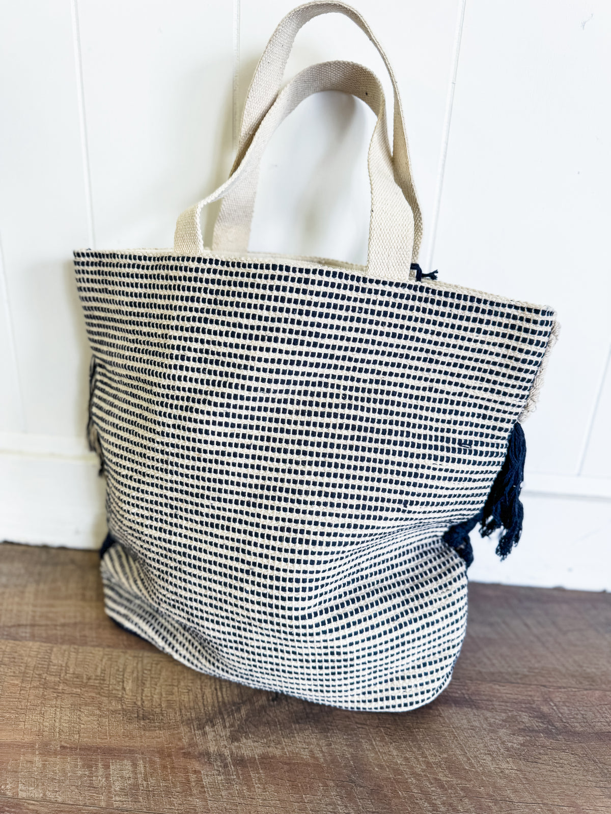 Labette Hand Woven Fringe Tote Bag