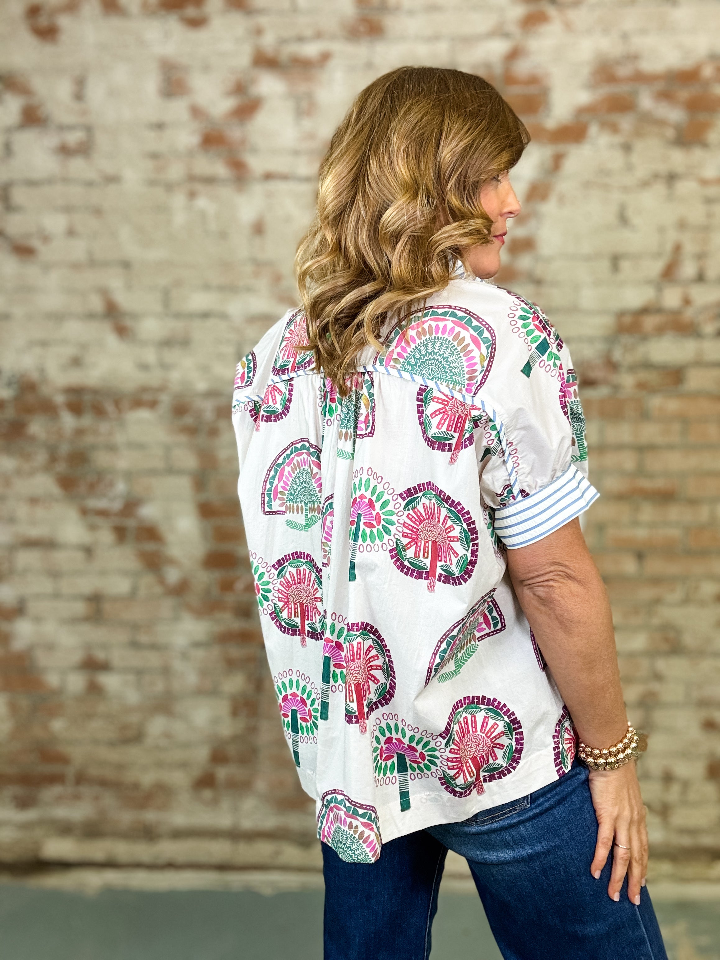 Adalee Abstract Print Top