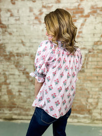 Lila Floral Button-Down Top