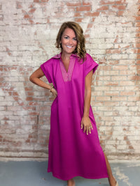 Magdalena Solid Midi Dress