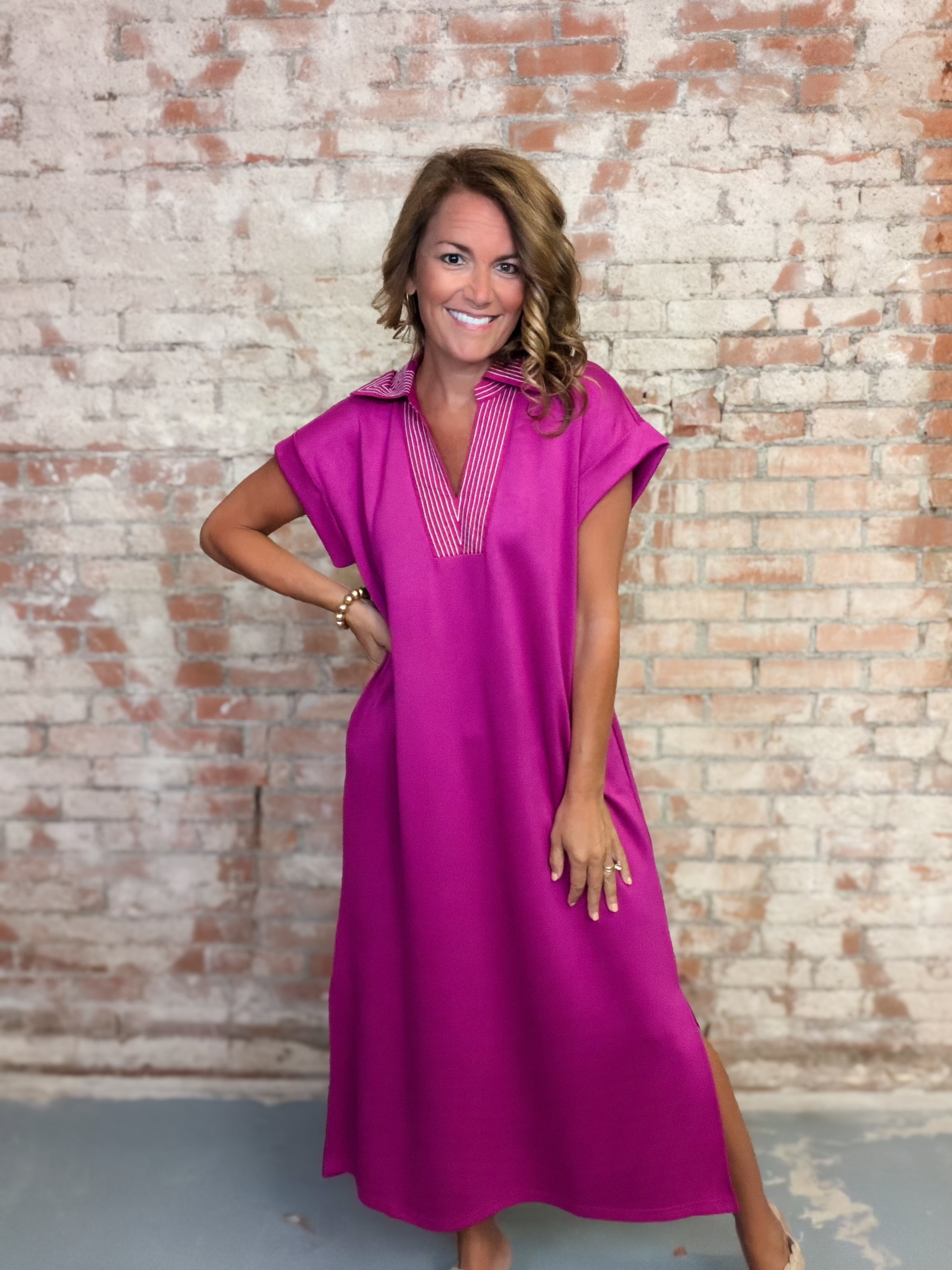 Magdalena Solid Midi Dress