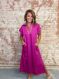 Magdalena Solid Midi Dress