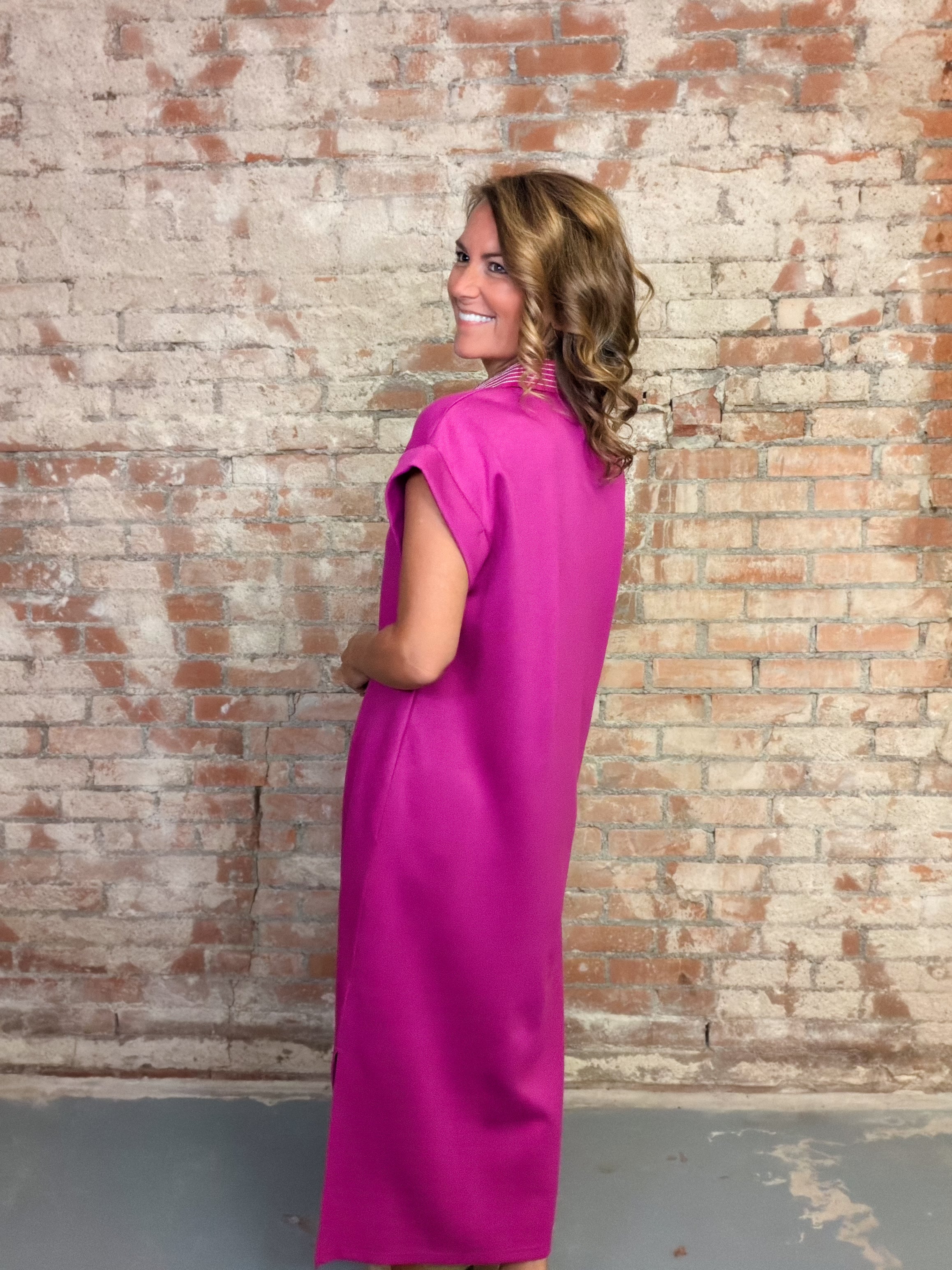 Magdalena Solid Midi Dress