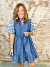 Kris Embroidered Chambray Dress