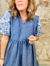Kris Embroidered Chambray Dress