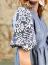 Kris Embroidered Chambray Dress