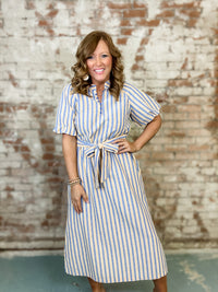 Theodora Striped Midi Dress