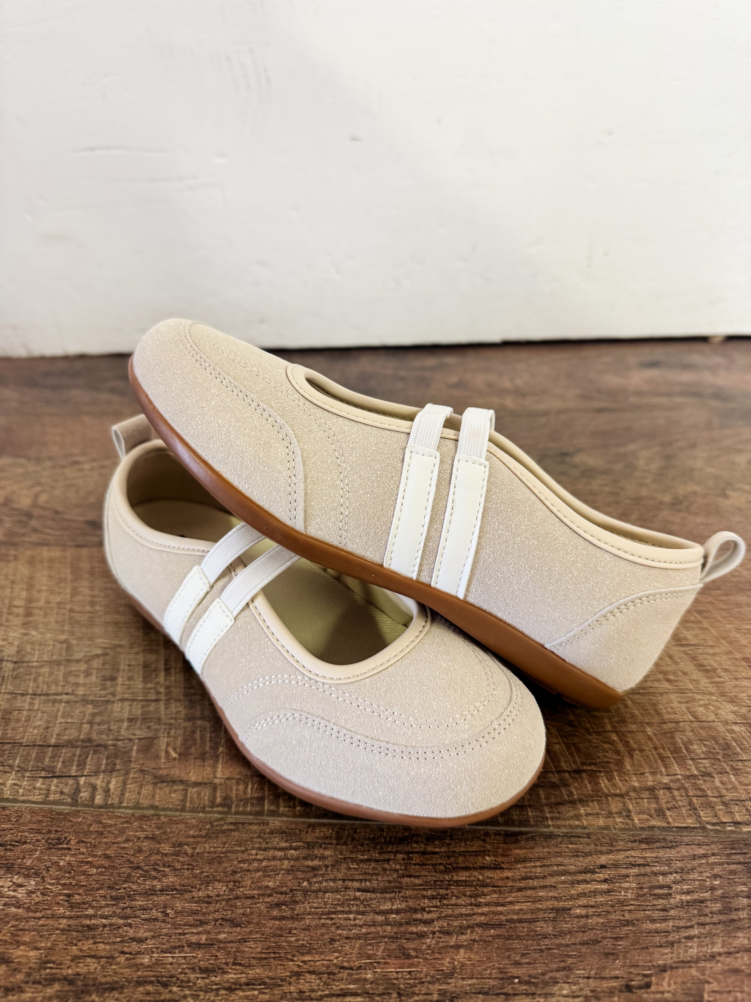 MJ Beige Sneaker Flats