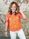 Ivy Jane Sunny Floral Embroidered Check Top