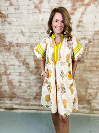 Quinton Scalloped Sleeve Dress