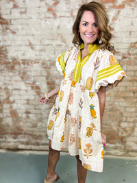 Quinton Scalloped Sleeve Dress