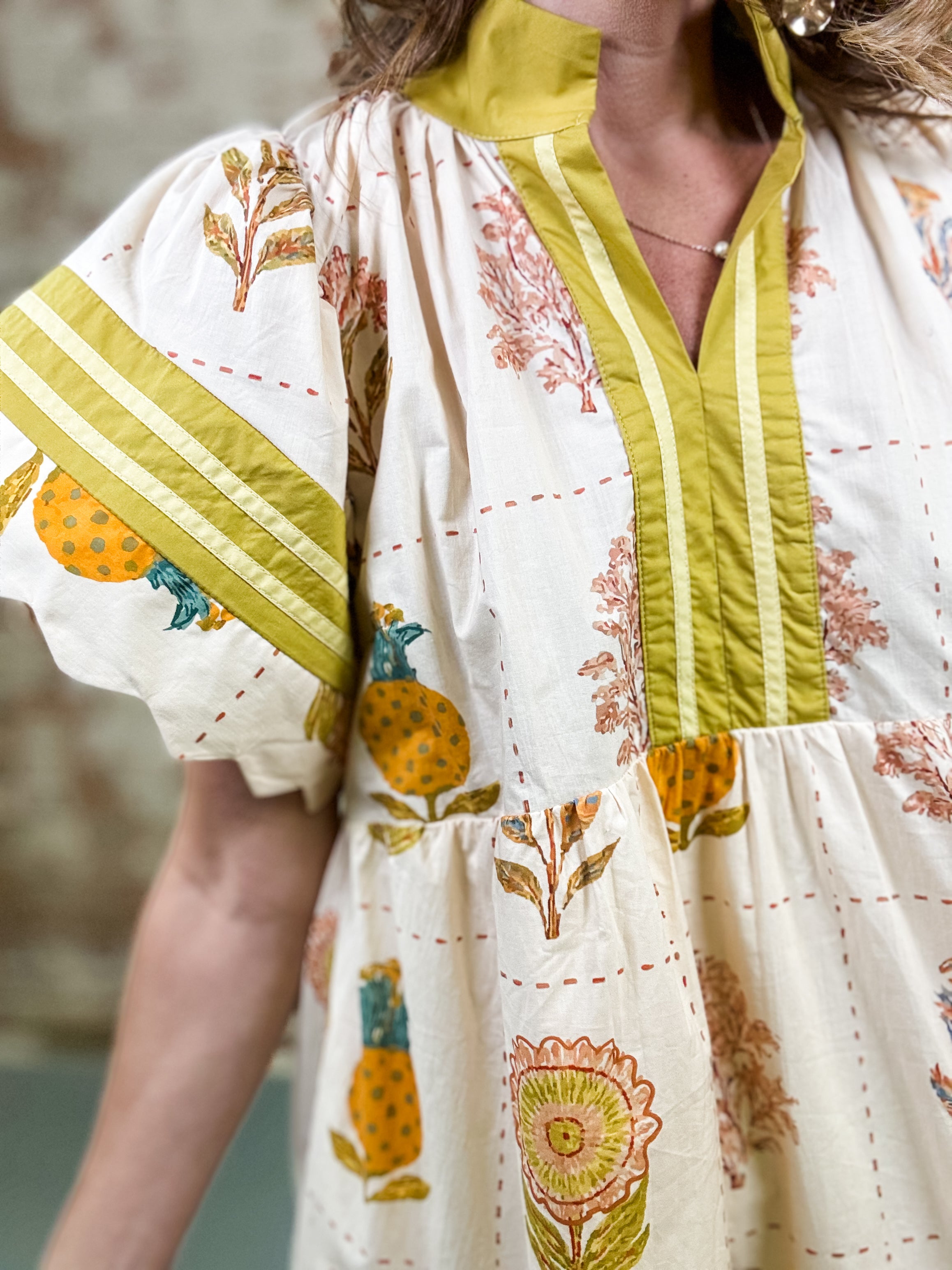 Quinton Scalloped Sleeve Dress