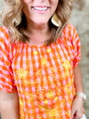 Ivy Jane Sunny Floral Embroidered Check Top