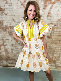 Quinton Scalloped Sleeve Dress