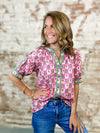 Adrienne Floral Button Front Top
