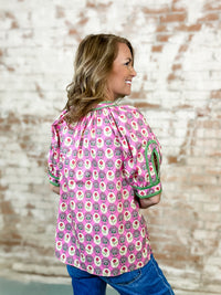 Adrienne Floral Button Front Top