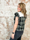 Sarah Green Plaid Ruffle Sleeves Top - FINAL SALE