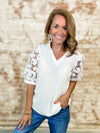 Sannon White Lace Sleeve Top