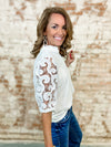 Sannon White Lace Sleeve Top