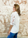 Sannon White Lace Sleeve Top