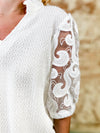 Sannon White Lace Sleeve Top