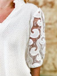 Sannon White Lace Sleeve Top
