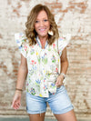Cyndi Floral Button Front Top