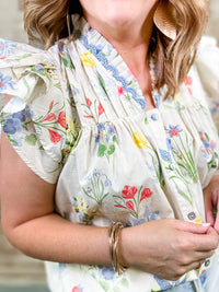 Cyndi Floral Button Front Top