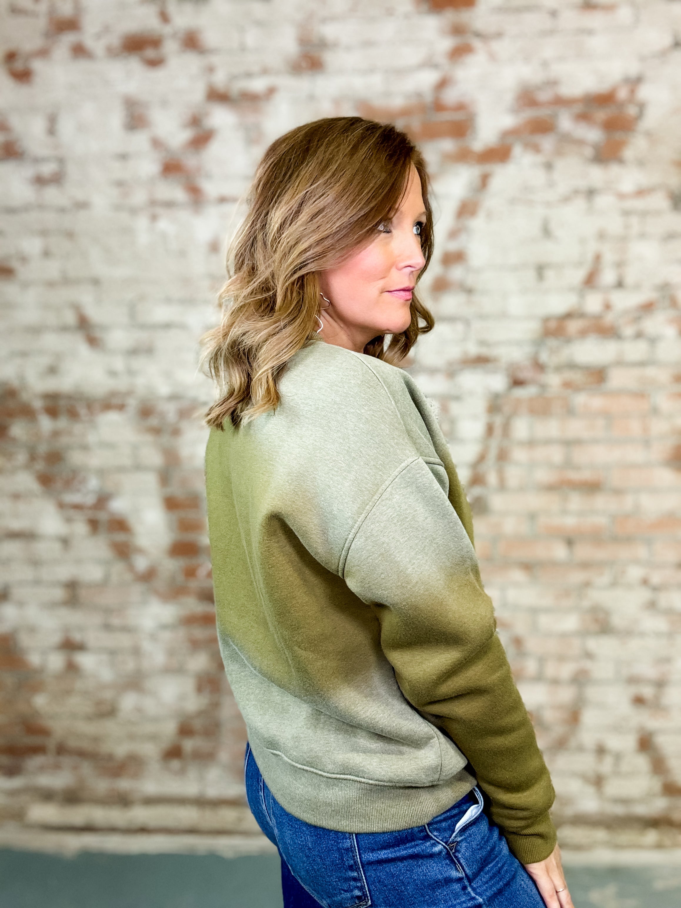 Olive Spray Sweatshirt