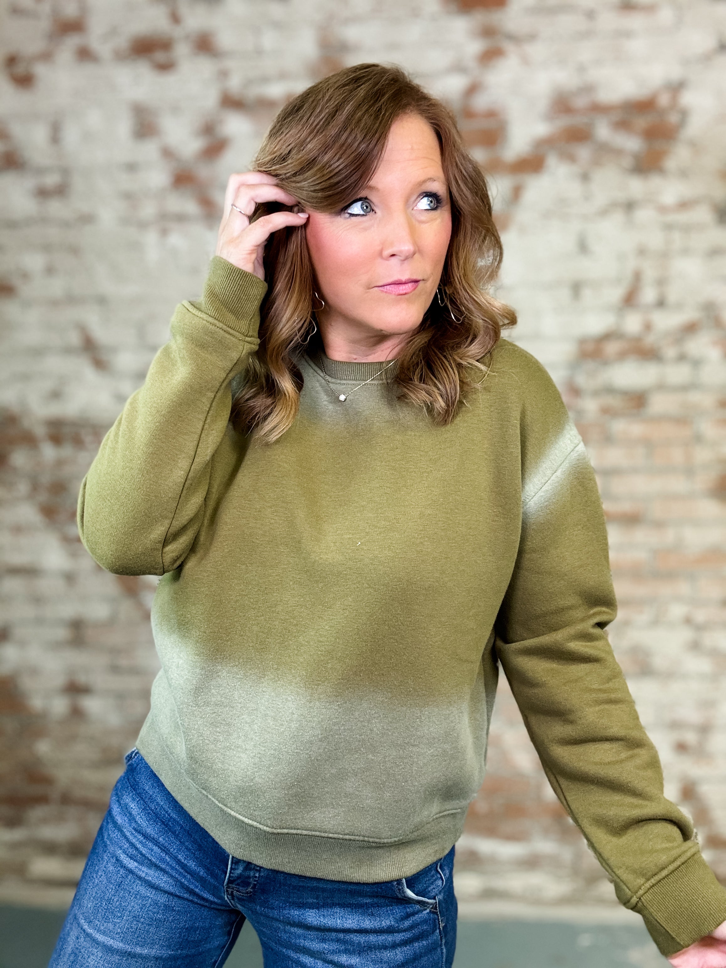 Olive Spray Sweatshirt