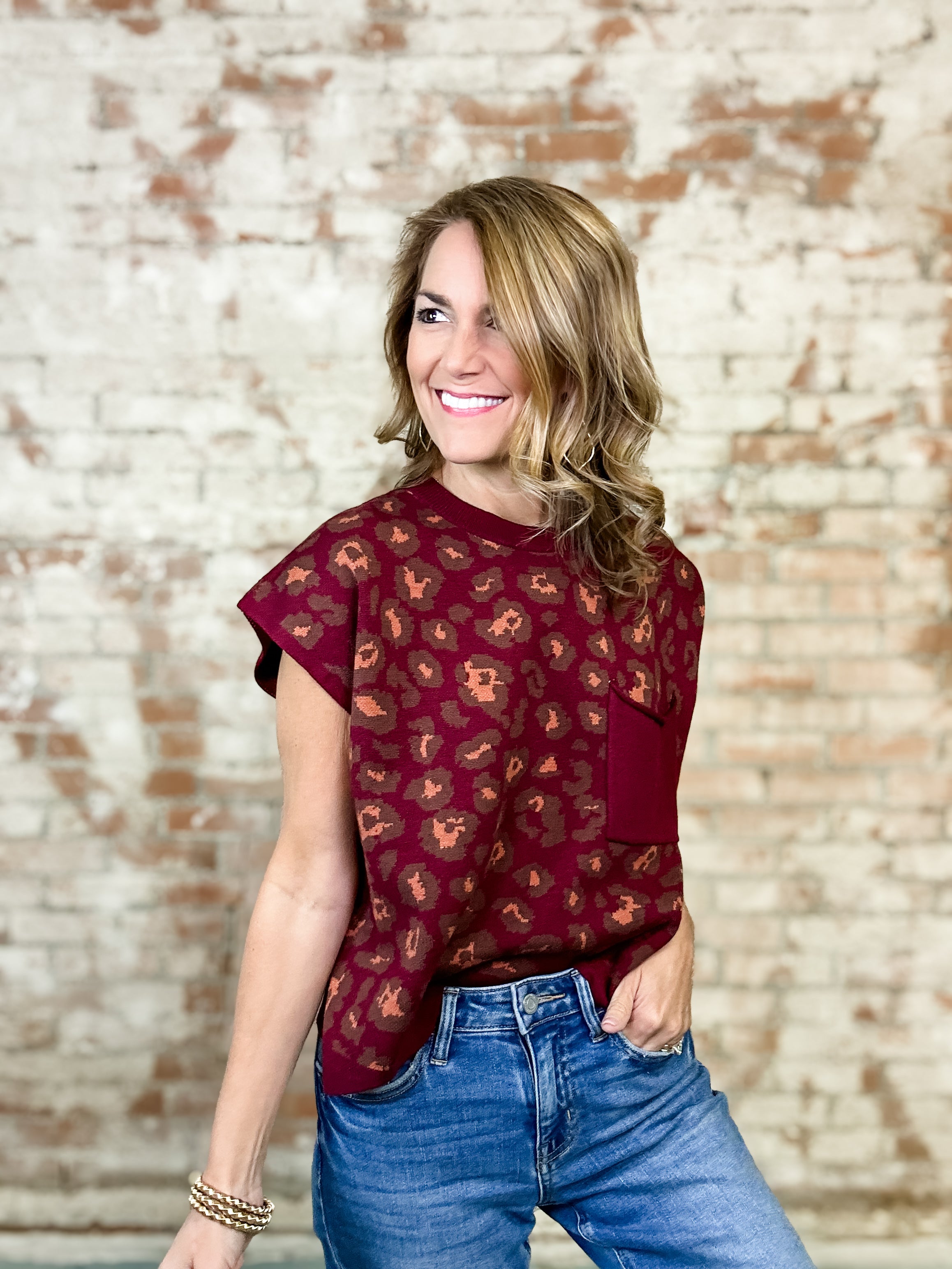Corinne Animal Print Top