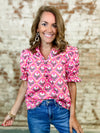 Dylann Floral Button Top