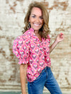 Dylann Floral Button Top