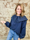 Mira Bow Collar Top