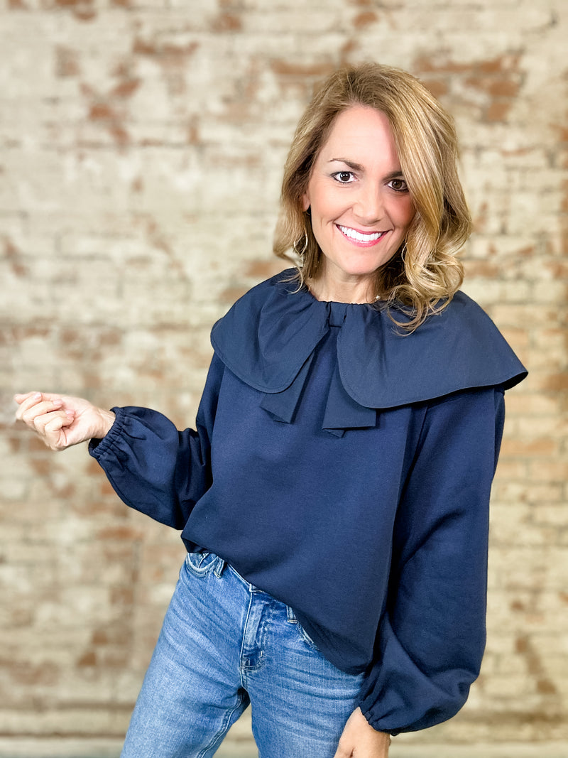 Mira Bow Collar Top