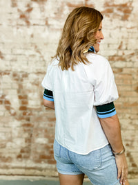 Sherrilyn Banded Zip Front Top