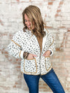 Barbara Contrast Piping Floral Jacket