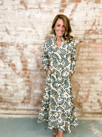 Pearl Boho Print Dress