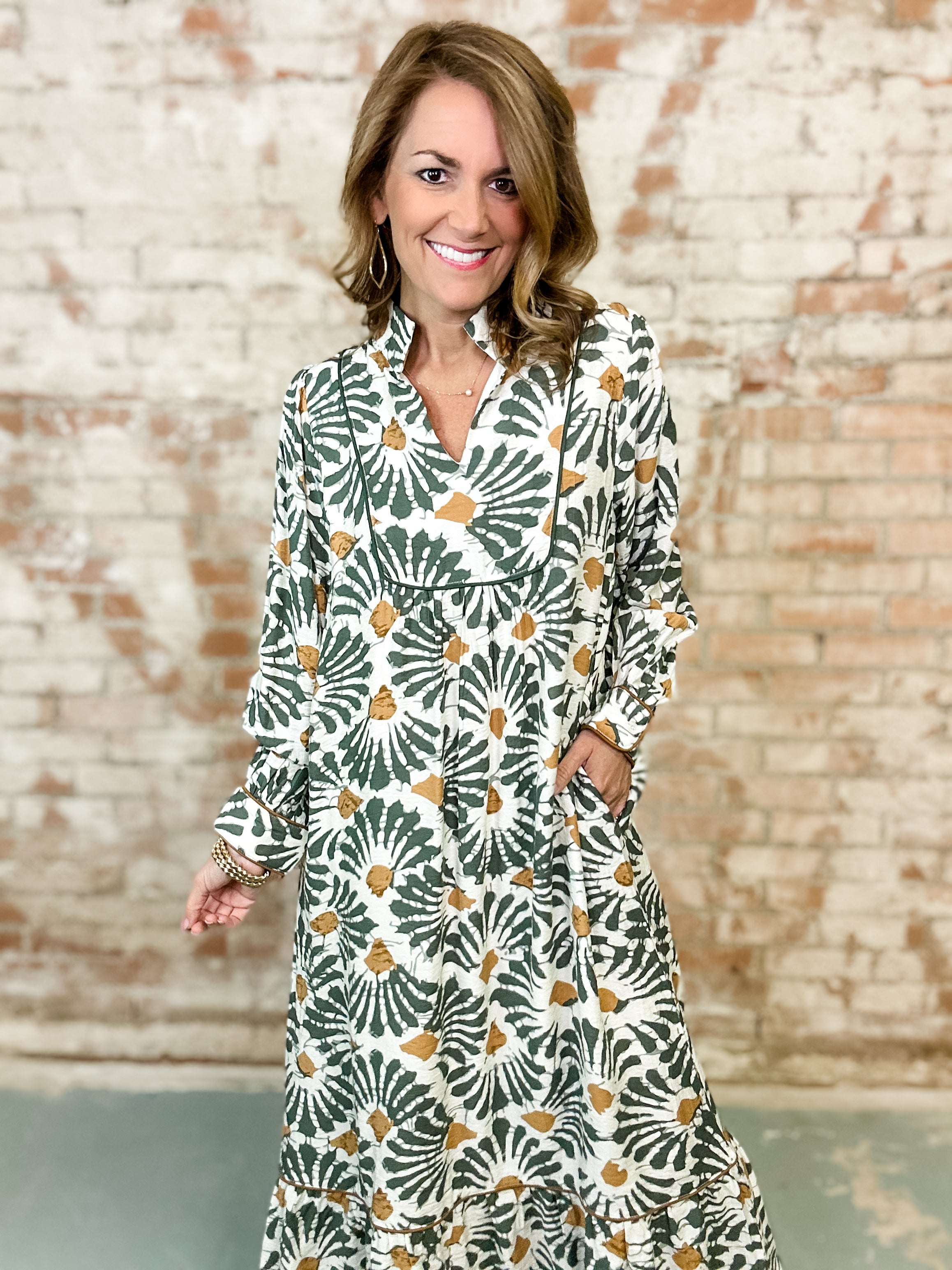 Pearl Boho Print Dress