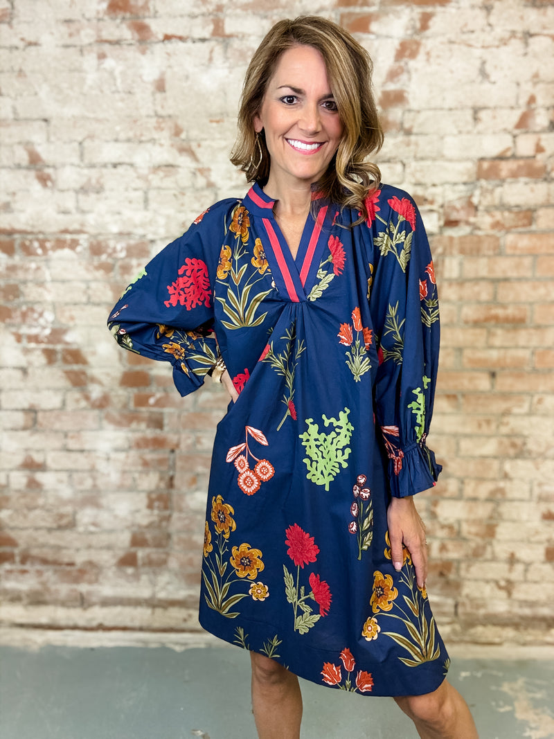 Velour Botanical Dress